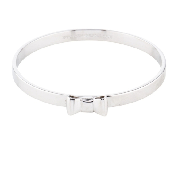 Kate Spade New York Take A Bow Bangle Bracelet, Silver, 2.5" - Picture 1 of 10